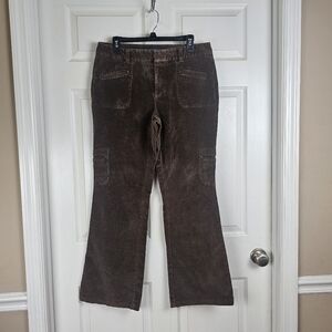 Dockers Women's Vtg Corduroy Pants 12 Brown‎ Low Rise Y2K 90's Flare Style